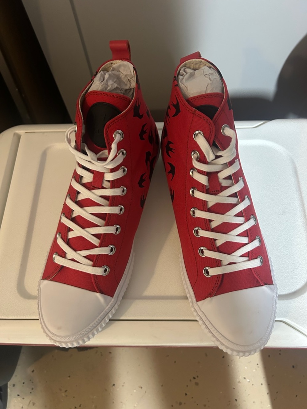 MCQ Swallow Swarm Vulc High - Cream Upper with White Tag
